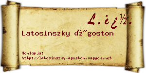 Latosinszky Ágoston névjegykártya